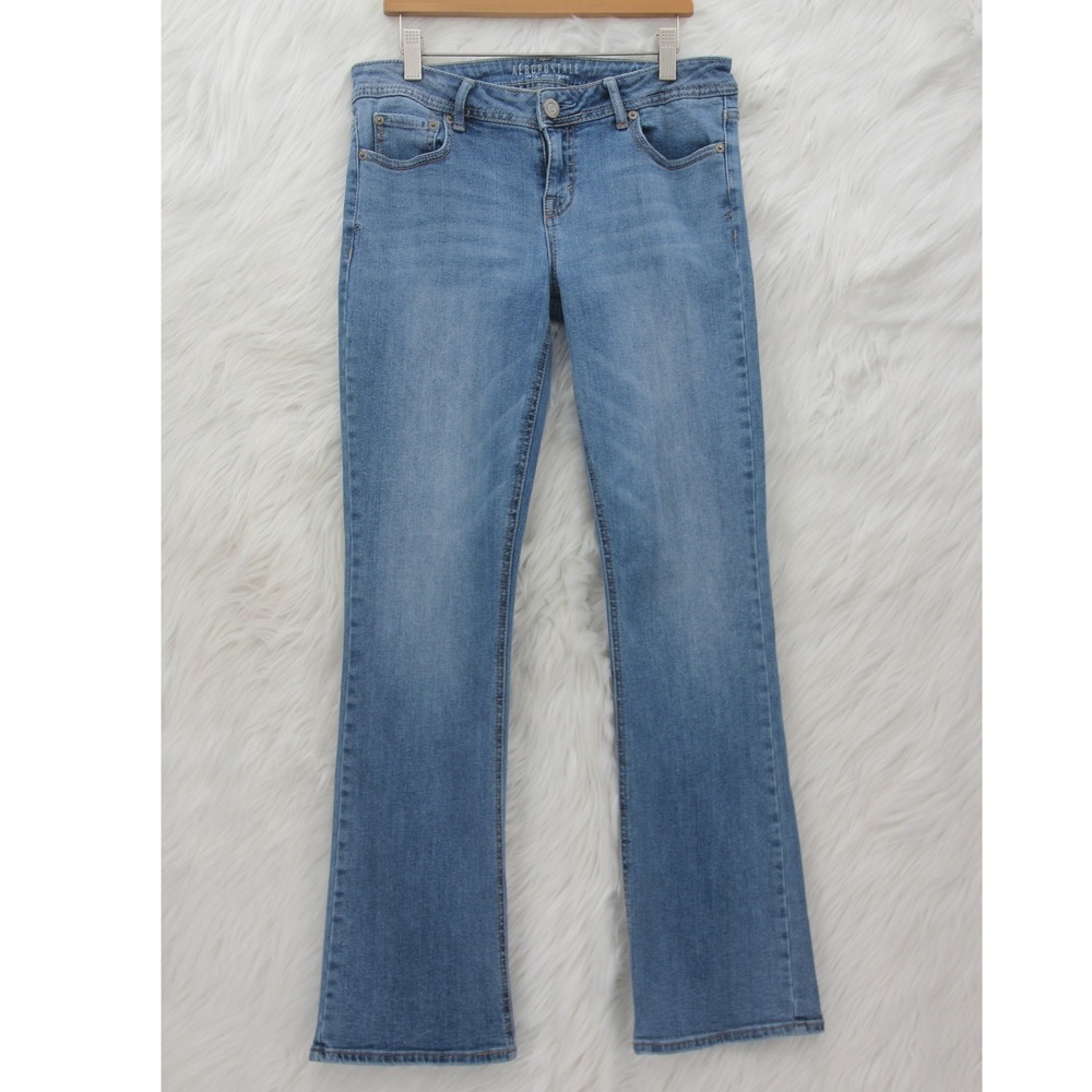 AEROPOSTALE Baby Bootcut Jeans Women's Size 8R Light Wash Blue Low Rise Y2K - Picture 11 of 12